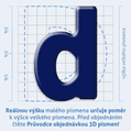 Plastická 3D samolepka - malé písmeno D