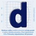 Plastick 3D samolepka - mal psmeno D