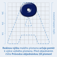 Plastick 3D samolepka - (znak) krouek nad psmenem