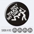 Sada 3D samolepek na stedy kol - Dont Touch My Car